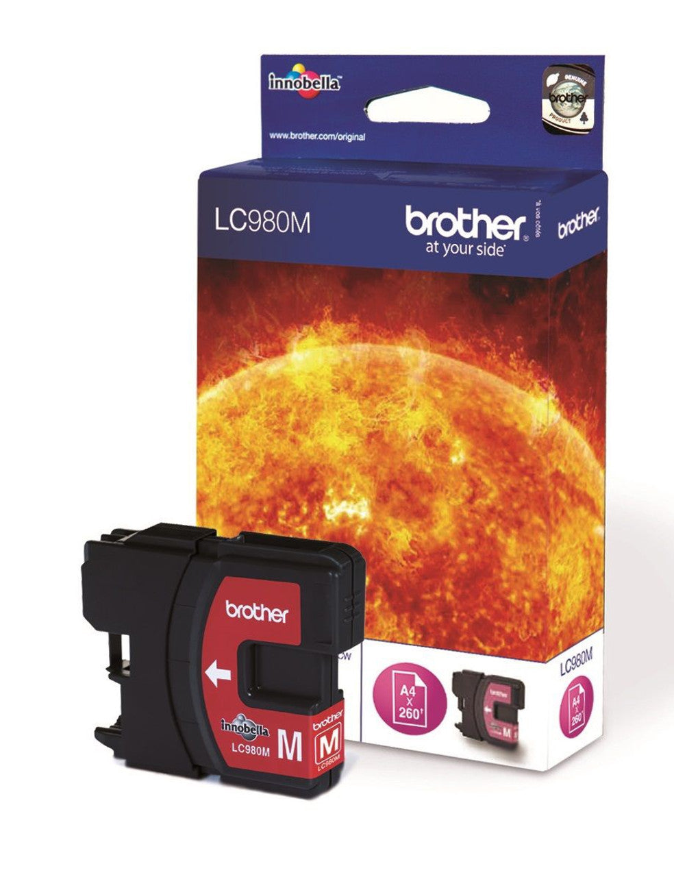 Cartouche D'encre Brother LC980M Magenta Authentique - Neuf Sous Blister - Compatible Imprimantes Brother