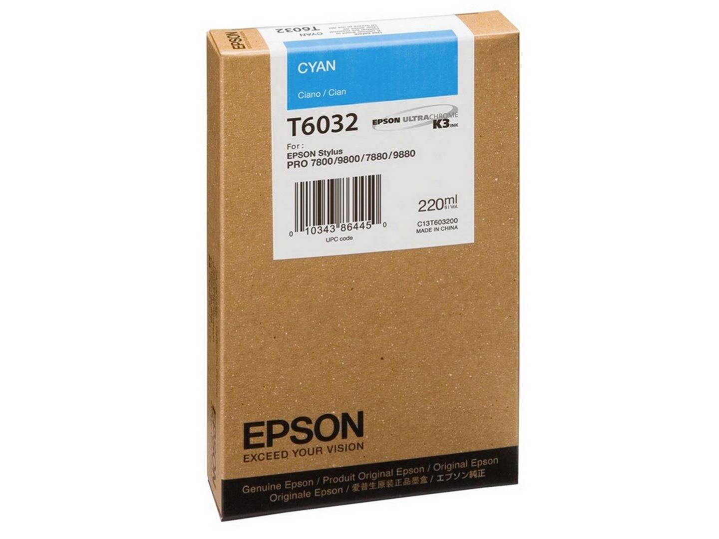 Epson T6032 cartouche d'encre Cyan authentique (TVA incluse)