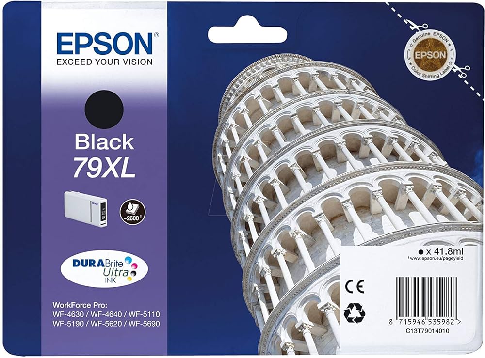 Epson 79XL cartouche d'encre Noire authentique haute capacité C13T79014010 (TVA incluse)