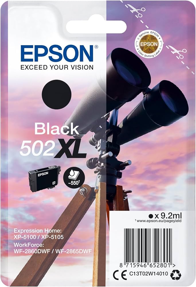Epson 502XL cartouche d'encre Noire authentique (TVA incluse)