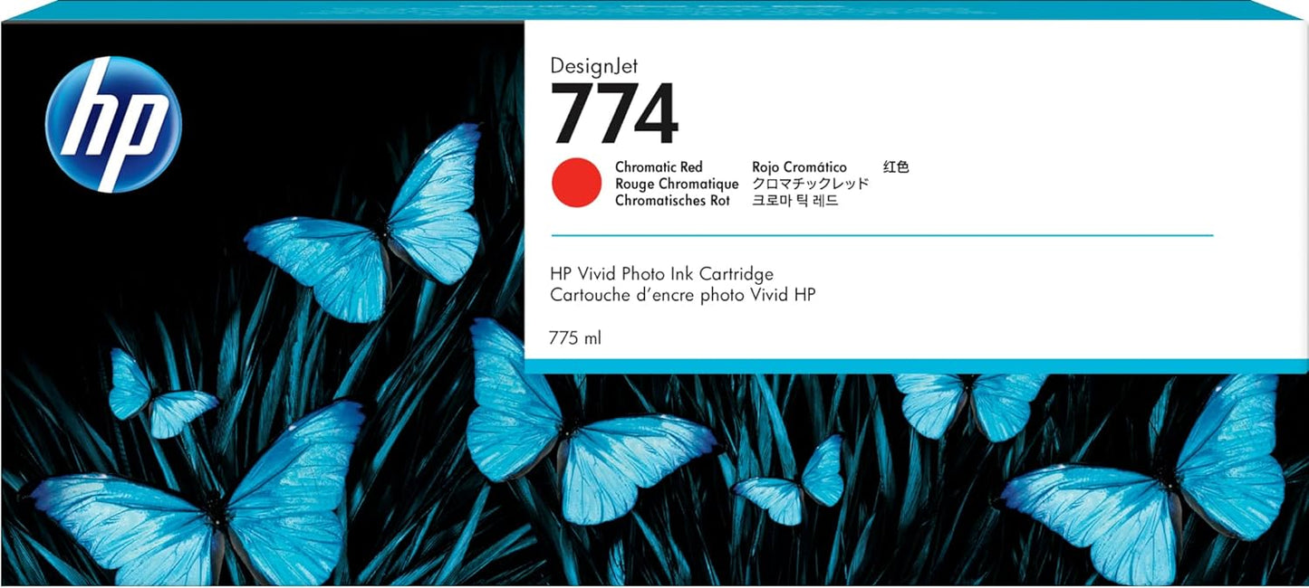 HP 774 cartouche d'encre Rouge Chromatique authentique P2W02A (TVA incluse)