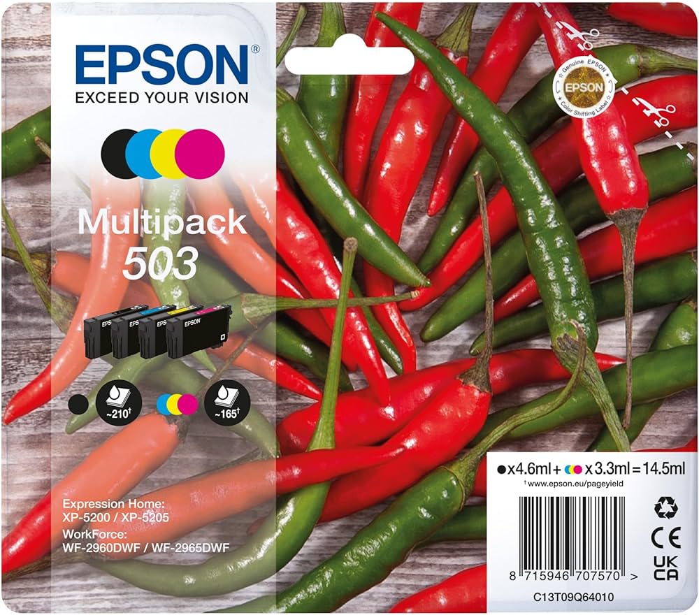 Epson 503 Multipack cartouche d'encre authentique CMYK (TVA incluse)