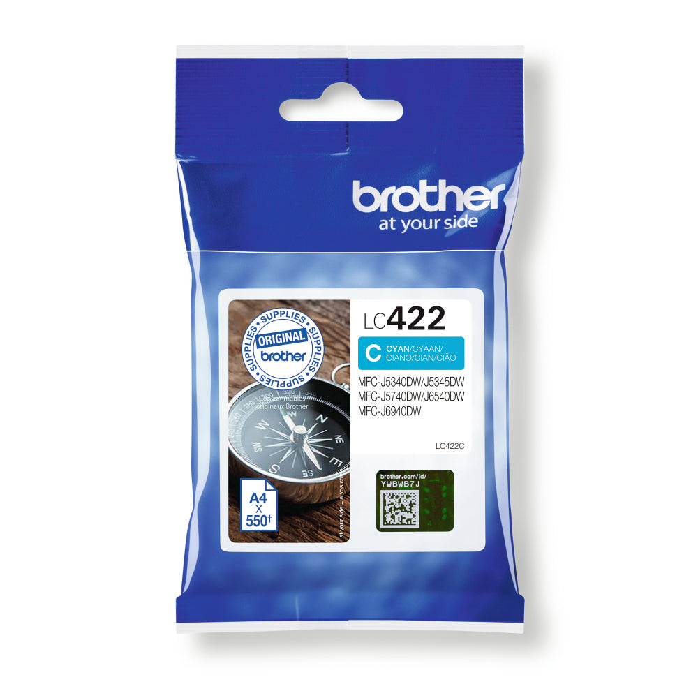 Brother LC422 cartouche d'encre Cyan authentique (TVA incluse)