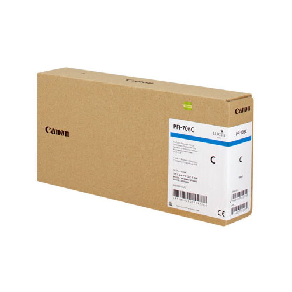 CANON PFI-706C (6682B001) Cartouche d'encre Cyan authentique (TVA incluse)