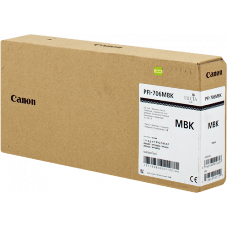 CANON PFI-706MBK (6680B001) Cartouche d'encre Noir Mat authentique (TVA incluse)