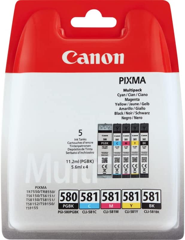 Canon PGI-580 BK CLI-581 BCMY Multipack Cartouche d'encre authentique (TVA incluse)