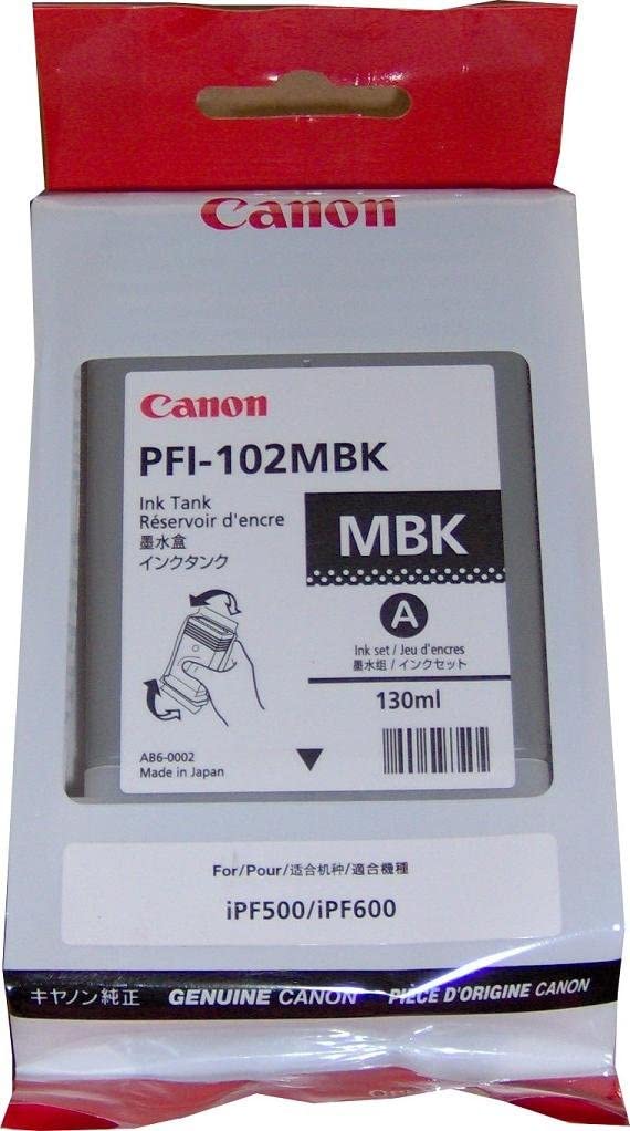 Canon PFI-102MBK Cartouche d'encre Noir Mat authentique (TVA incluse)