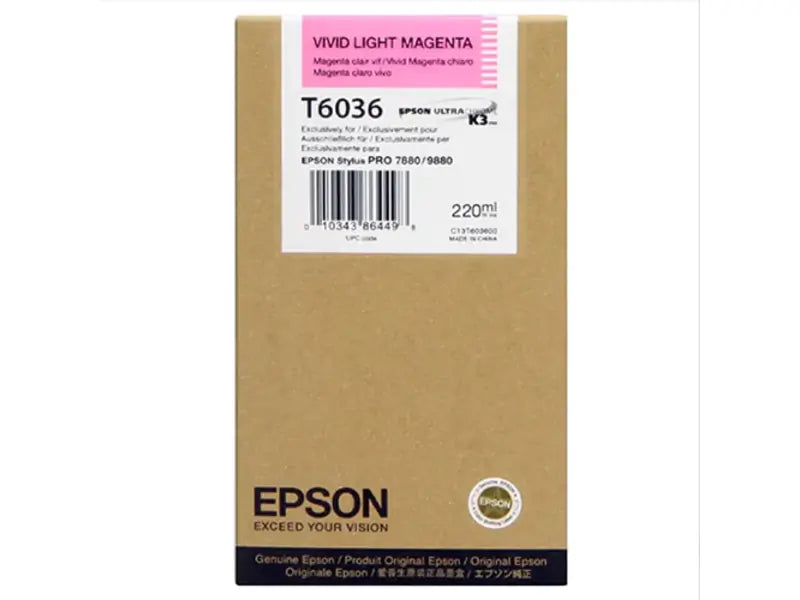 Epson T6036 cartouche d'encre Magenta Clair Vif authentique C13T603600 (TVA incluse)