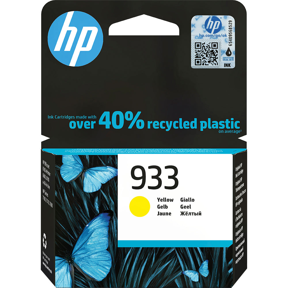 HP 933 cartouche d'encre Jaune authentique CN060AE (TVA incluse)