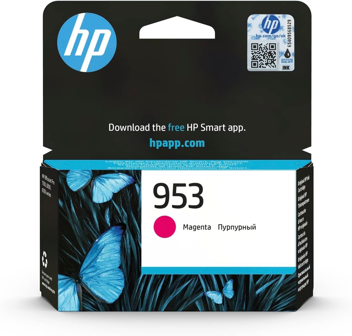 HP 953 Magenta cartouche d'encre authentique F6U13AE (TVA incluse)