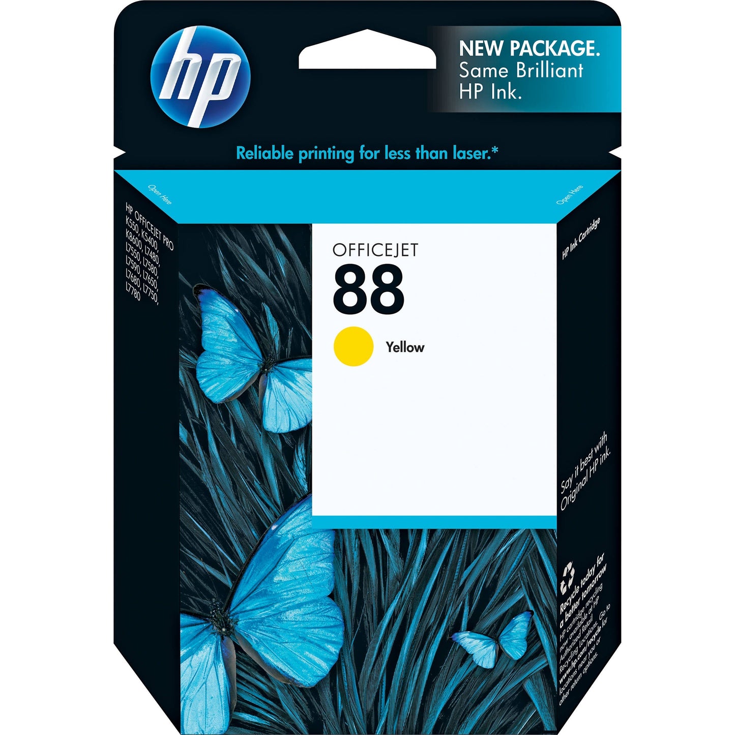 HP 88 cartouche d'encre Jaune authentique C9388A (TVA incluse)