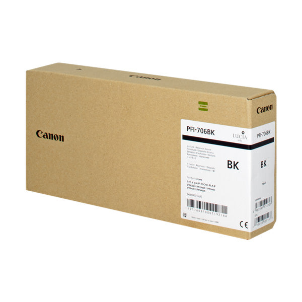 CANON PFI-706BK (6681B001AA) Cartouche d'encre Noir authentique (TVA incluse)
