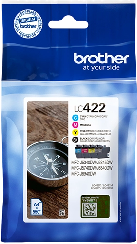 Brother LC422 Multipack cartouche d'encre CMYK authentique (TVA incluse)