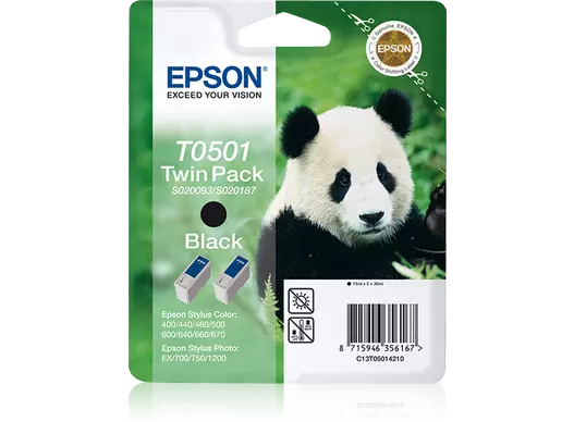Epson T0501 Twin cartouche d'encre Noire authentique (TVA incluse)