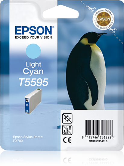 Epson T5595 cartouche d'encre Cyan Clair authentique (TVA incluse)