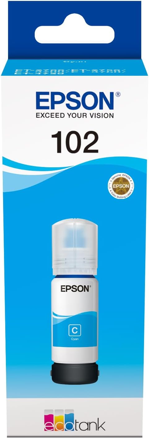 Epson 102 Bouteille d'encre cyan authentique C13T03R240 (TVA incluse)