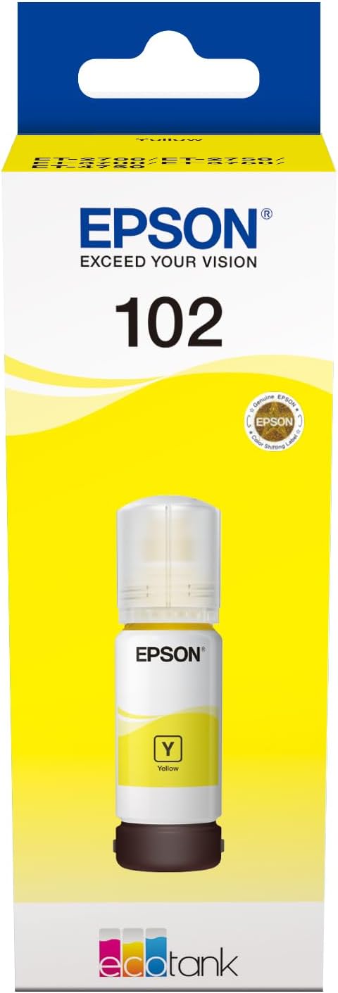 Epson 102 Bouteille d'encre jaune authentique C13T03R440 (TVA incluse)