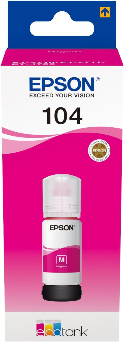 Epson 104 Bouteille d'encre magenta authentique C13T00P340 (TVA incluse)