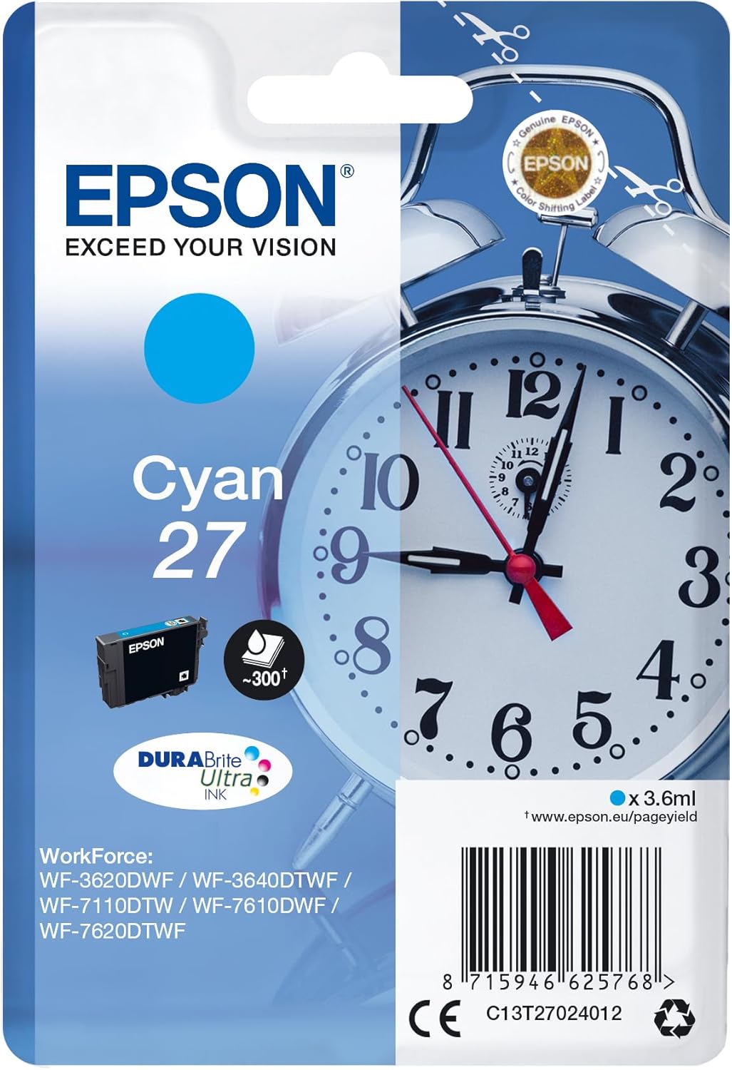 Epson 27 cyan cartouche d'encre authentique (TVA incluse)
