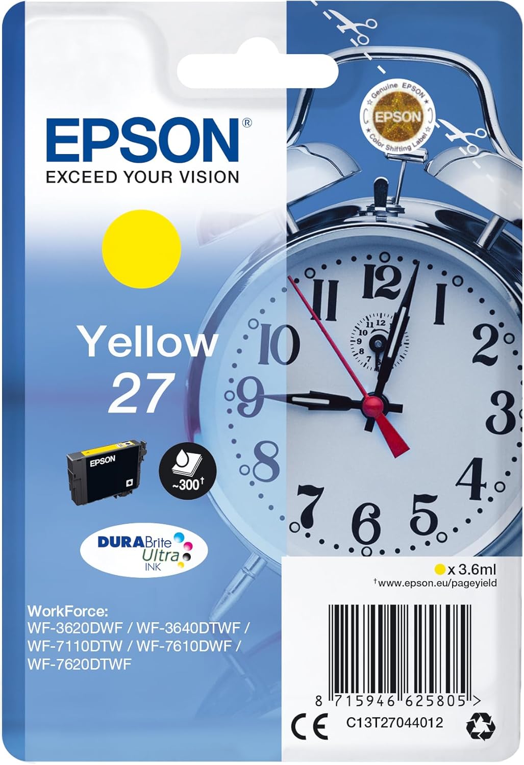 Epson 27 jaune cartouche d'encre authentique (TVA incluse)