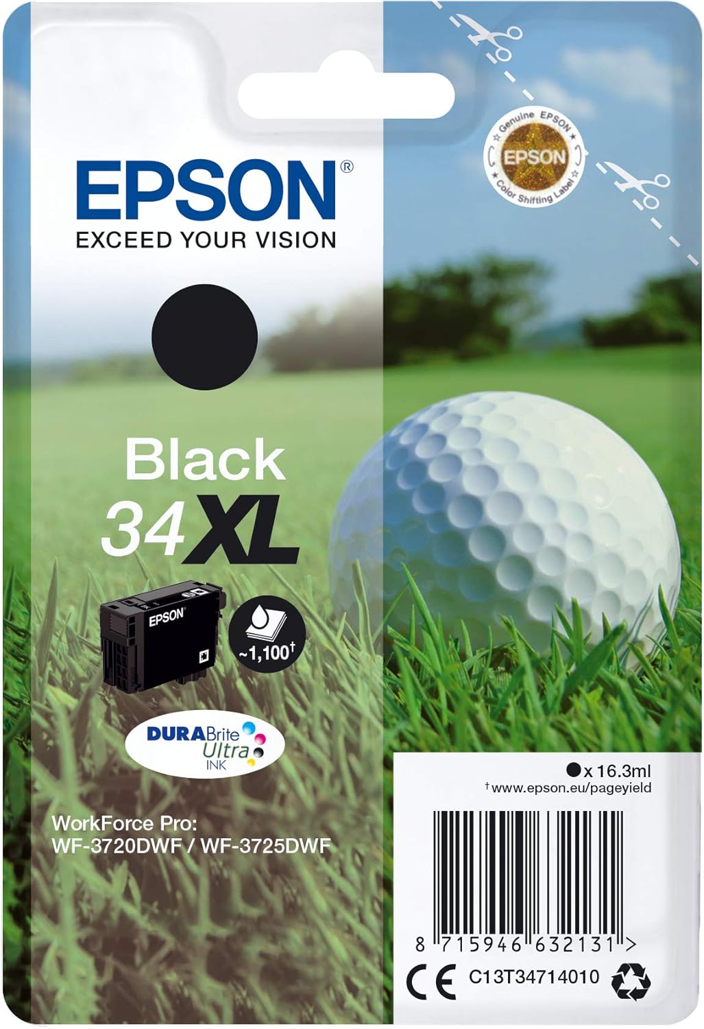 Epson 34XL cartouche d'encre Noir authentique haute capacité C13T34714010 (TVA incluse)