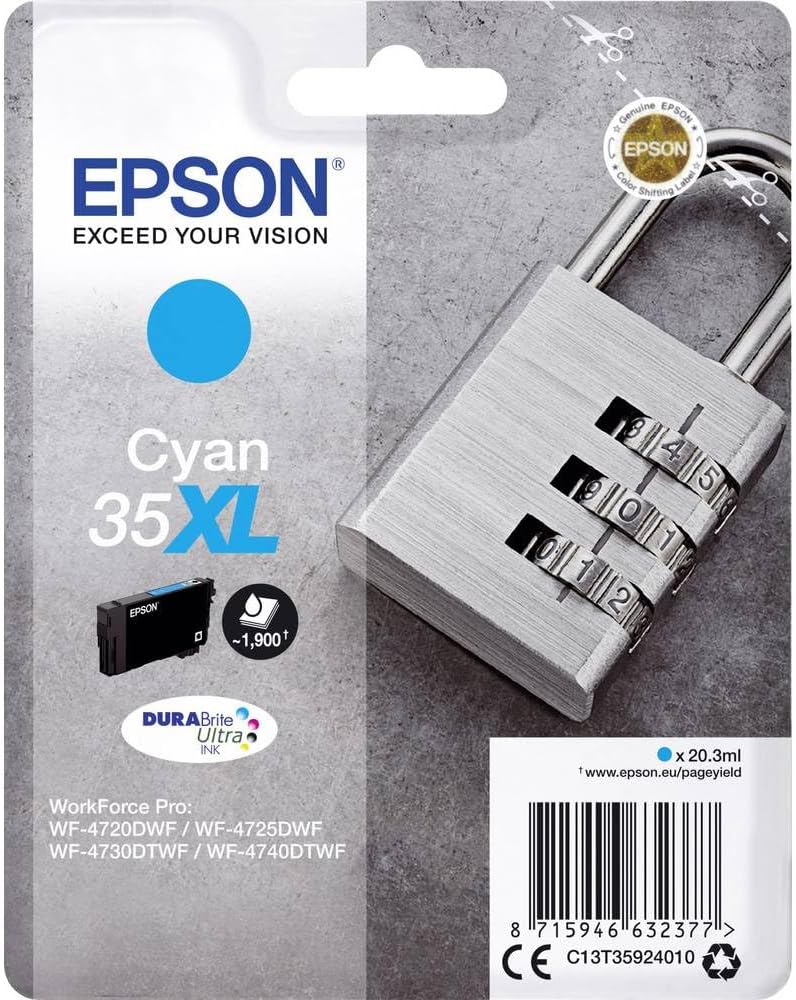 Epson 35XL Cyan Cartouche d'encre C13T35924010 (TVA incluse)