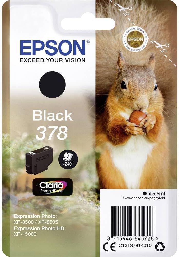 Epson 378 cartouche d'encre noir authentique C13T37814010 (TVA incluse)