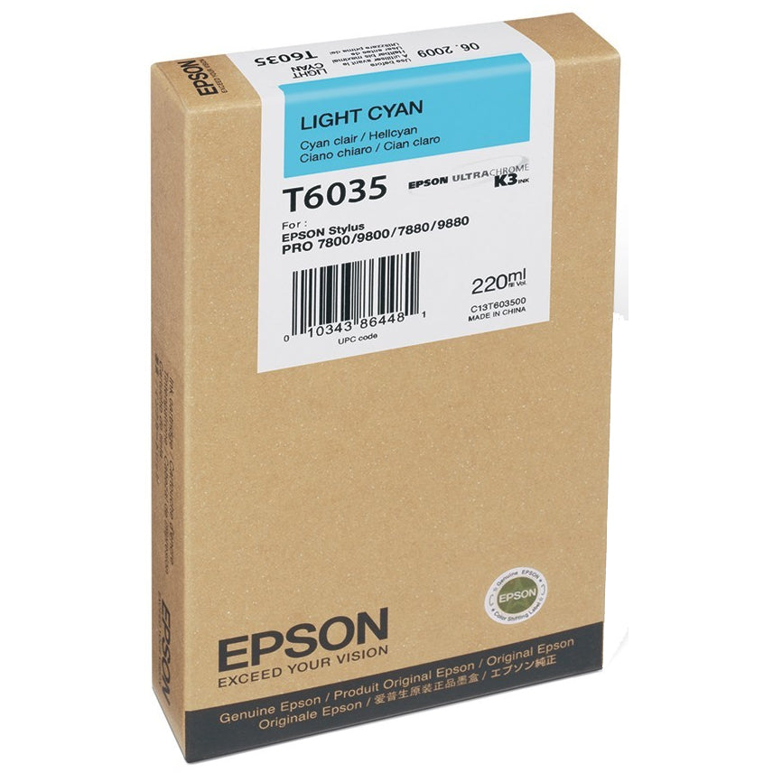 Epson T6035 cartouche d'encre Cyan Clair authentique C13T603500 (TVA incluse)