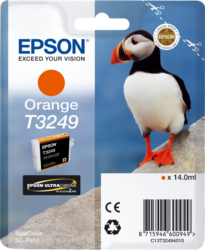 Epson T3249 cartouche d'encre Orange authentique (TVA incluse)