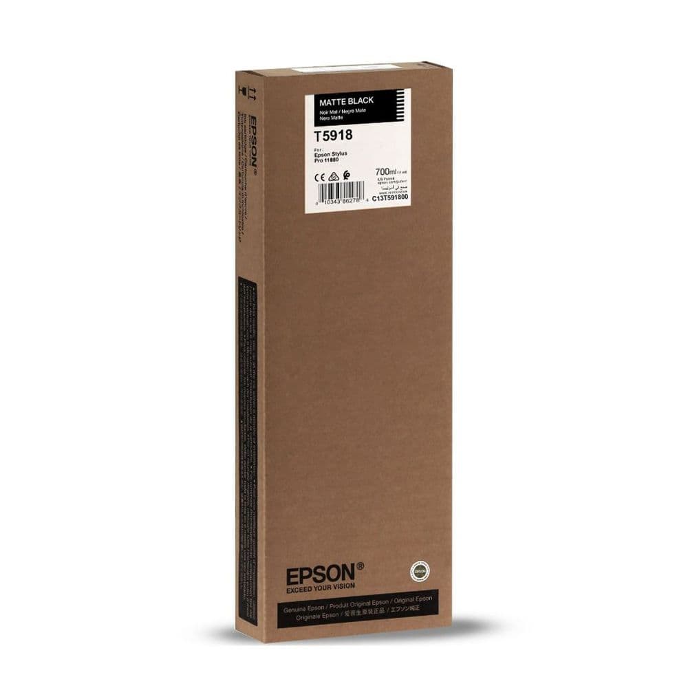 Epson T5918 cartouche d'encre Noir Mat authentique (TVA incluse)