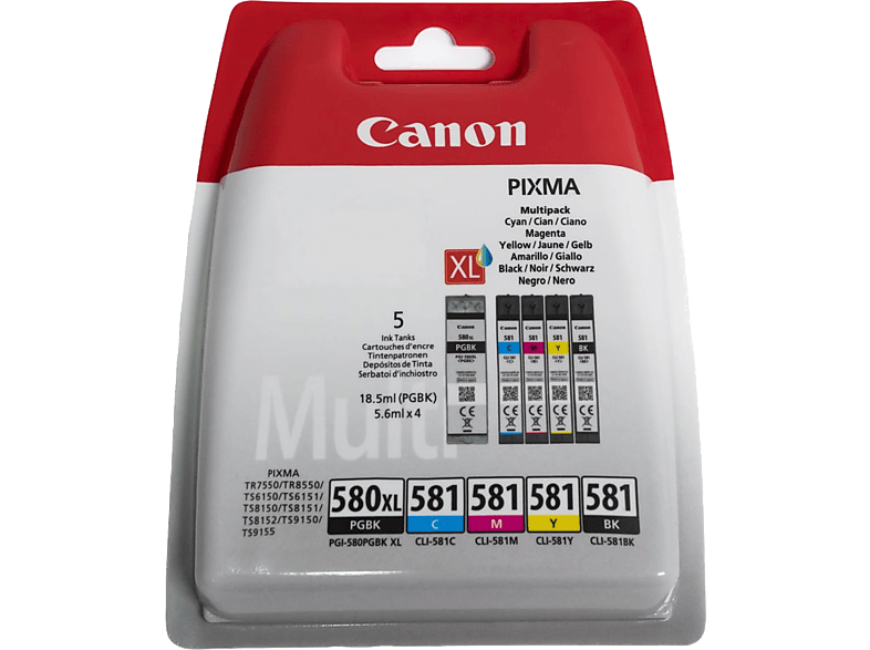 Canon PGI-580XLPGBK CLI-581 BCMY Multipack Cartouche d'encre authentique (TVA incluse)