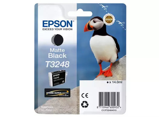 Epson T3248 cartouche d'encre Noir Mat authentique (TVA incluse)