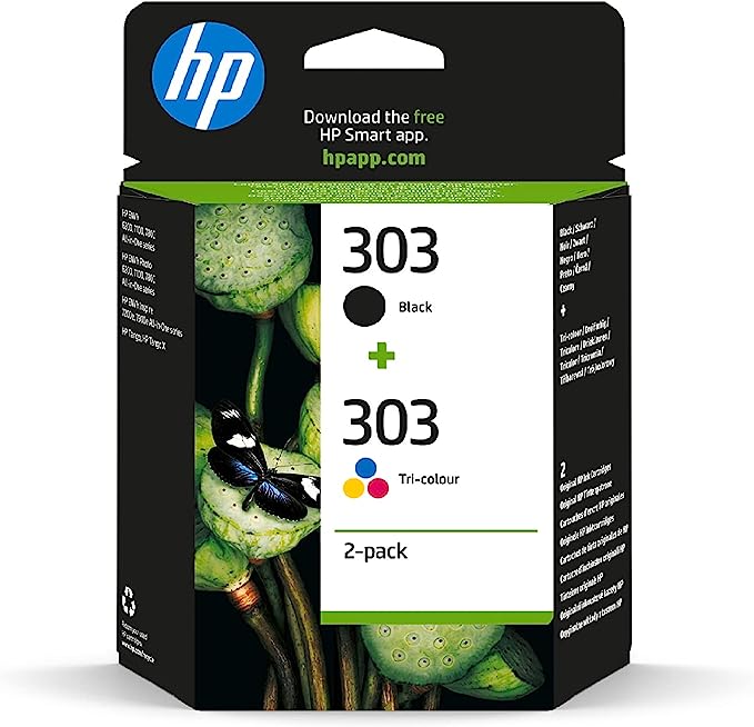 HP 303 cartouche d'encre Noire + Tricolore authentique 3YM92AE (TVA incluse)