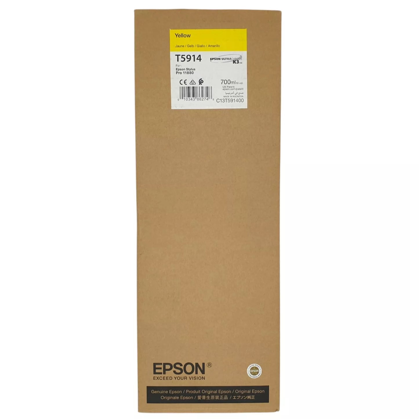 Epson T5914 cartouche d'encre Jaune authentique (TVA incluse)