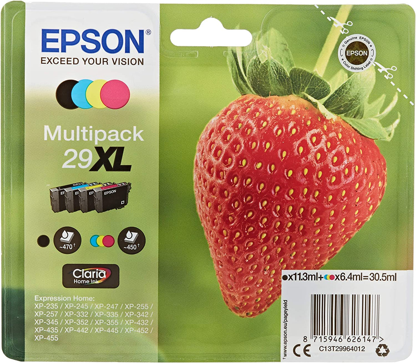 Epson 29XL Multipack C13T29964010 cartouche d'encre authentique CMYK (TVA incluse)
