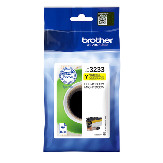 Brother LC3233 cartouche d'encre Jaune authentique (TVA incluse)
