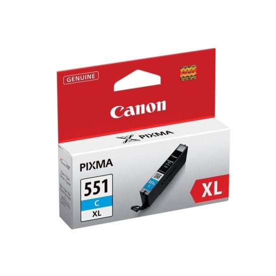 Canon CLI-551XL cartouche d'encre Cyan authentique (TVA incluse)