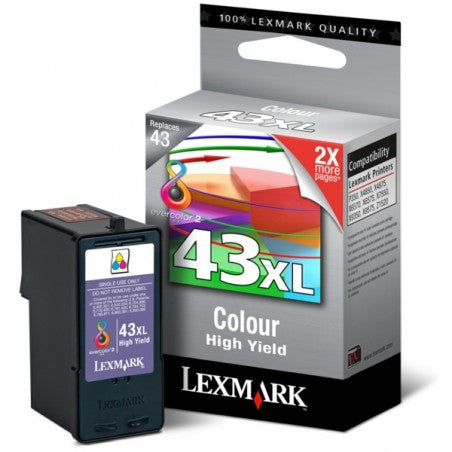 Lexmark 43XL Couleur cartouche d'encre authentique (TVA incluse)