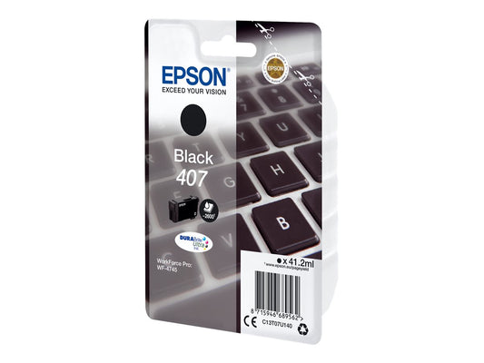 Epson 407 cartouche d'encre Noire authentique C13T07U140 (TVA incluse)