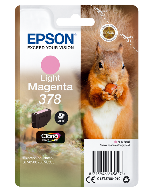 Epson 378 cartouche d'encre Magenta clair authentique C13T37864010 (TVA incluse)