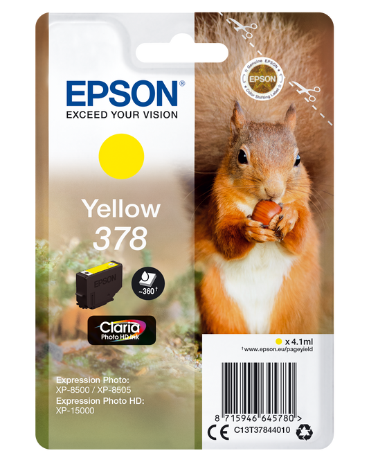 Epson 378 cartouche d'encre Jaune authentique C13T37844010 (TVA incluse)