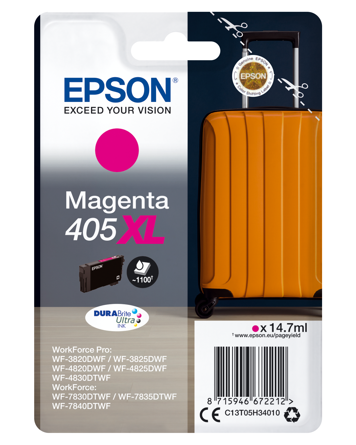 Epson 405XL cartouche d'encre Magenta authentique (TVA incluse)