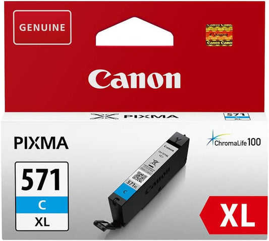 Canon CLI-571XL Cartouche d'encre Cyan authentique (TVA incluse)