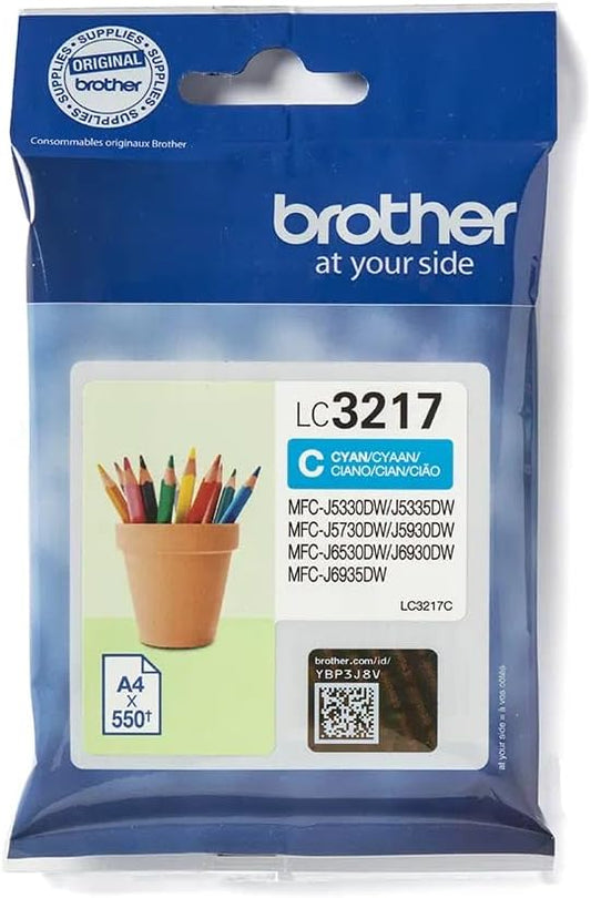 Brother LC3217C cartouche d'encre Cyan authentique (TVA incluse)