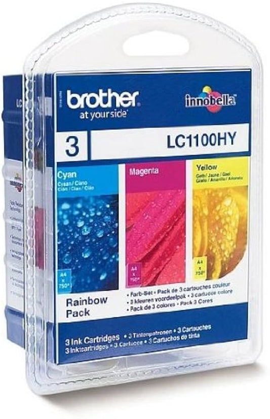 Brother LC1100HY High Yield Value Pack Cyan/Magenta/Jaune cartouche d'encre LC1100HYRBWBP (TVA incluse) (Copy)