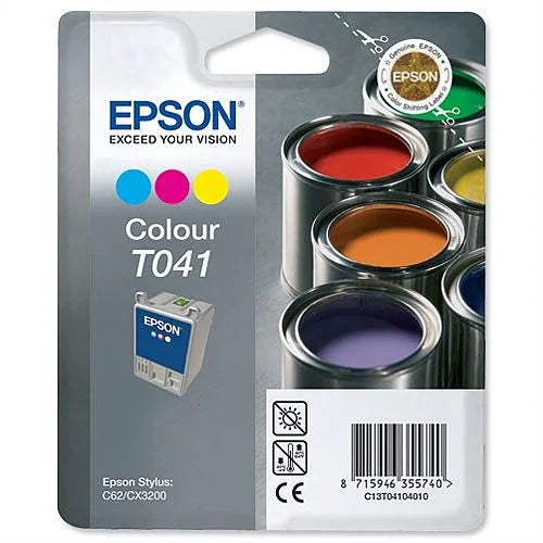 Epson T041 cartouche d'encre Couleur authentique C13T04104010 (TVA incluse)