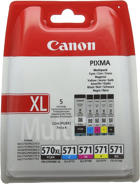 Canon PGI-570XL CLI-571 BK/C/M/Y Noir Cyan Magenta Jaune Cartouche d'encre (TVA incluse)