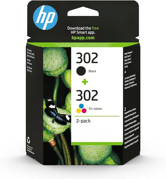 HP 302 cartouche d'encre Noire + Tricolore authentique X4D37AE (TVA incluse)