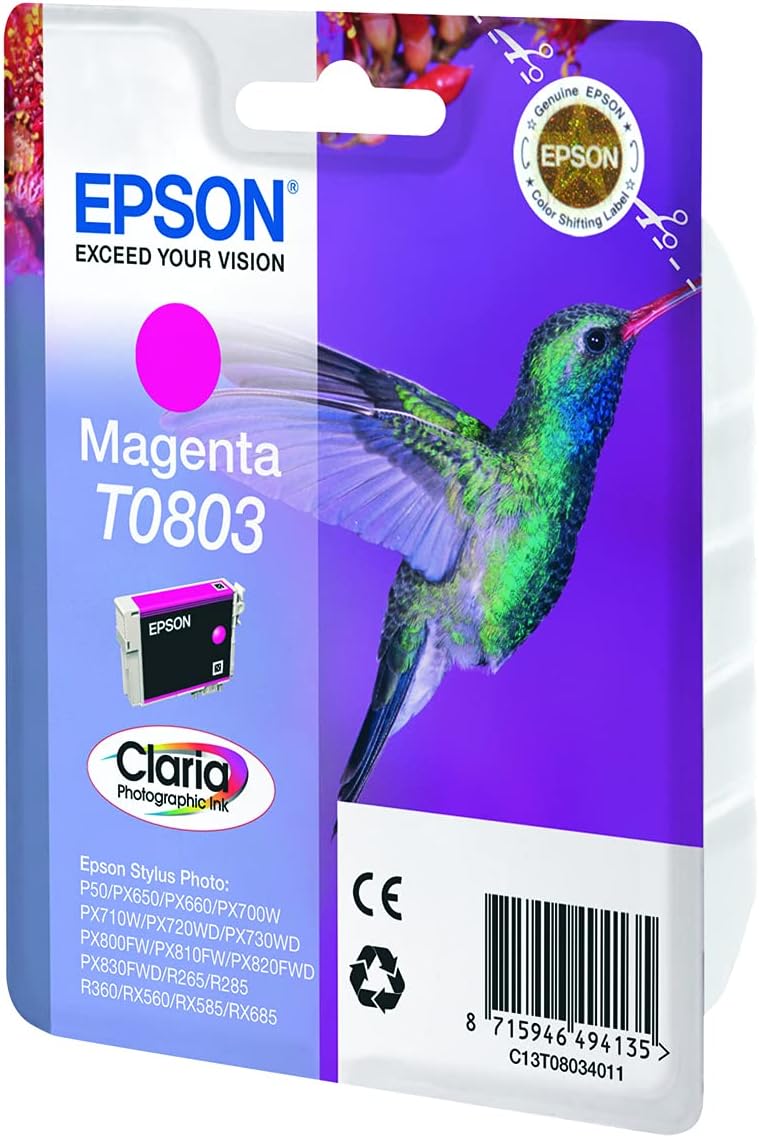 Epson T0803 cartouche d'encre Magenta authentique C13T08034011 (TVA incluse)