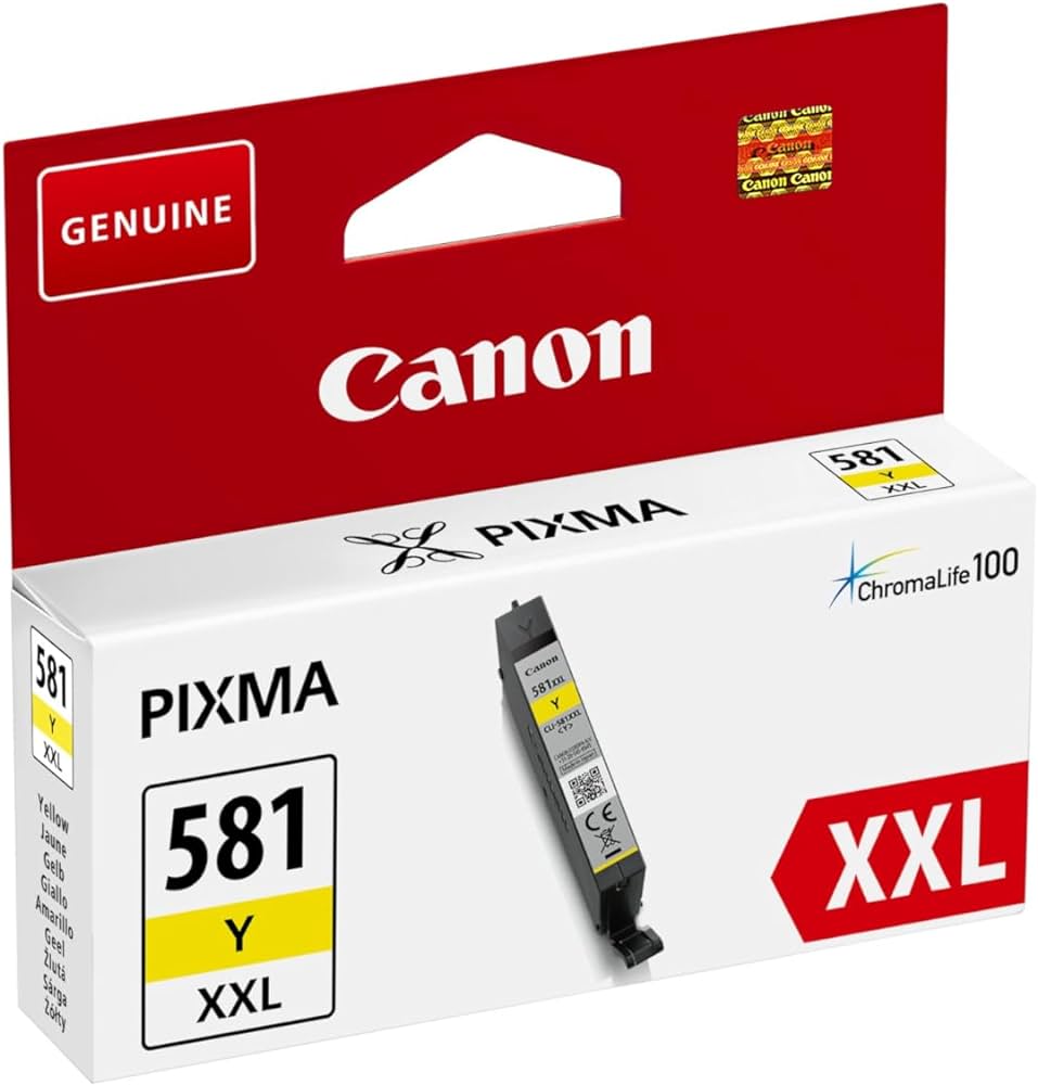 Canon CLI-581XXL Cartouche d'encre Jaune authentique (TVA incluse)